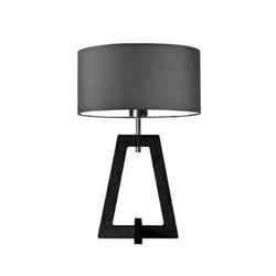 Noční lampička Clio moderní glamour s grafitovým stínidlem a ebenovým podstavcem do ložnice