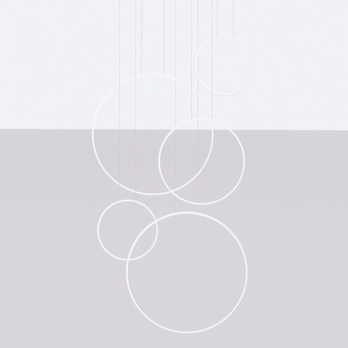 Závěsné LED svítidlo RIO 5 bílé moderní do obýváku a jídelny 5bodové