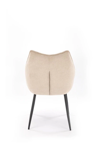 Čalouněná židle Rania béžová do jídelny a obýváku moderní na černých kovových nohách Intesi