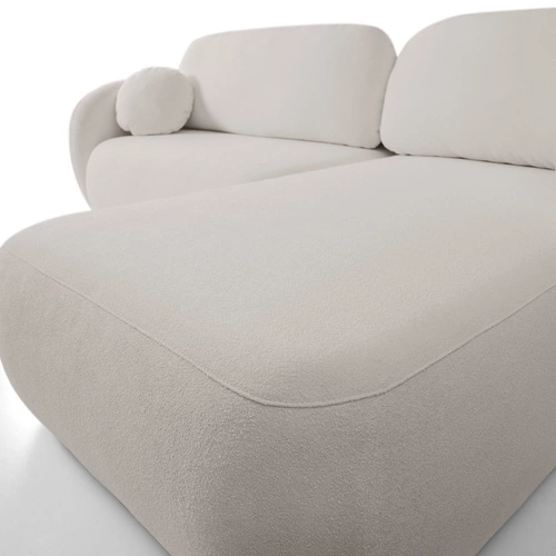 Rohová rozkládací pohovka Salby pravá světle šedá moderní do obýváku s úložným prostorem