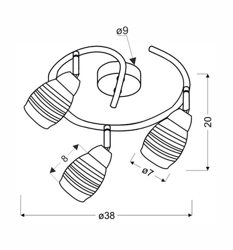 Stropní svítidlo Milton moderní chrom nastavitelné 3bodové do obýváku a jídelny