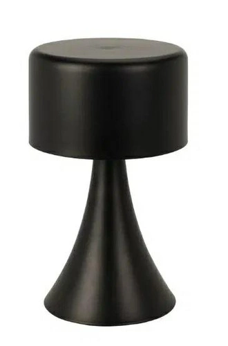 LED noční lampička Tirset Intesi černá kovová bezdrátová do ložnice a obýváku