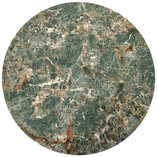 Sada 2 kulatých konferenčních stolků Sonja zelený mramor černý loft do obýváku