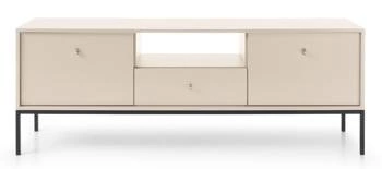 Moderní béžová TV komoda Evora na vysokých nohách se zásuvkou do obýváku 154 cm Intesi