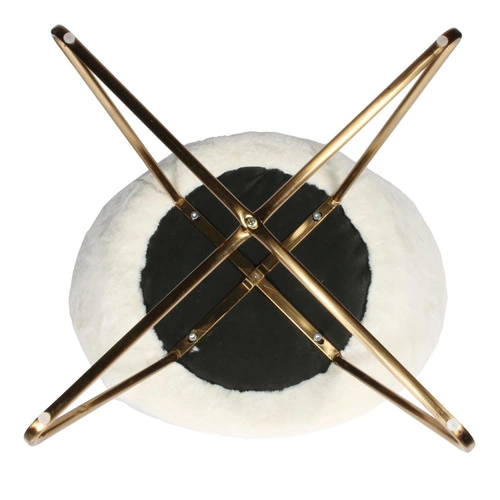 Moderní béžové křeslo Karl Velvet Furry z buklé na lyžinách do obývacího pokoje