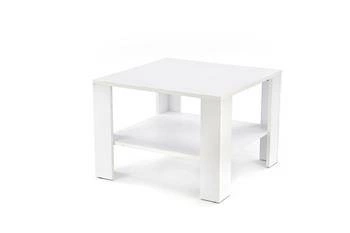 Bílý čtvercový konferenční stolek s policí Tastur S Intesi moderní do obýváku 70x70 cm