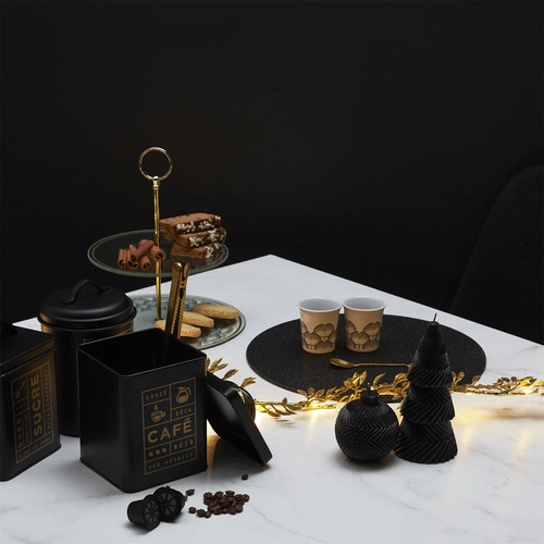 Sada kávových lžiček Gold Leaf Intesi zlaté glamour nerezové lžičky 4 ks