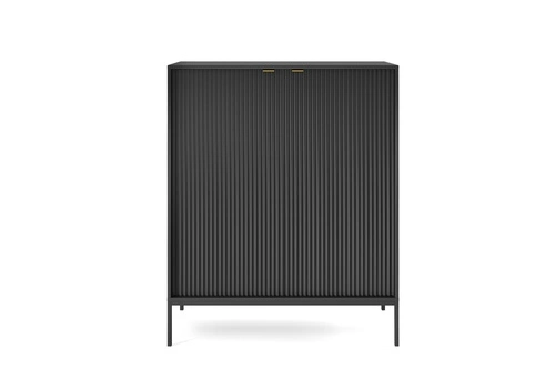 Noční stolek Delicious drážkovaný černý