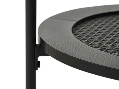 Příruční stolek Pensacola kulatý 50 cm černý dub do obývacího pokoje