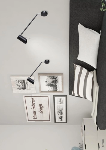 Nástěnné svítidlo Milly černé matné moderní kovové nastavitelné do obýváku a ložnice