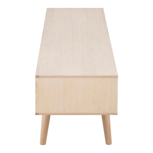 Skandinávská dřevěná TV komoda Century 160 cm bělený dub se zásuvkami do obýváku