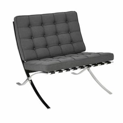 Relaxační křeslo BA1 inspirované Barcelona do obýváku glamour látka antracit chrom