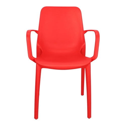 Zahradní židle s područkami Ginevra SCAB Design červená, stohovatelná moderní z plastu