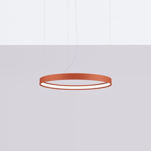 LED lustr RIO 55 červený moderní nastavitelný do obýváku kuchyně jídelny 55 cm