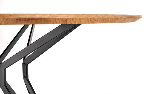 Jídelní kulatý stůl 120 cm Class dub zlatý černý moderní loftový Intesi