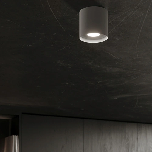 Stropní svítidlo MIKA šedé minimalistické do obýváku a kuchyně hliník 12x12 cm