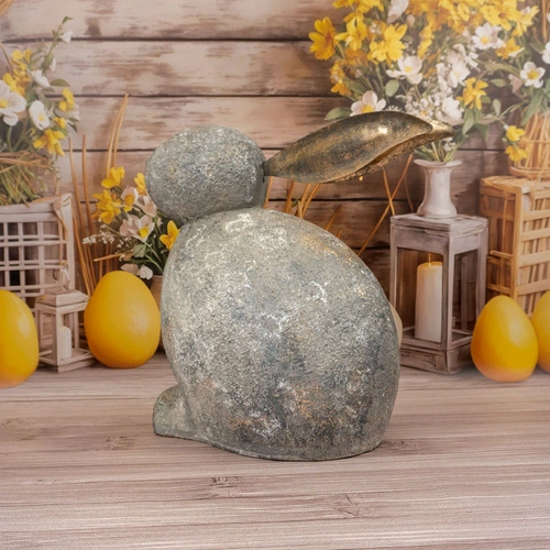 Intesi velikonoční dekorativní zajíc sedící 51 cm šedý moderní dekorace do obývacího pokoje