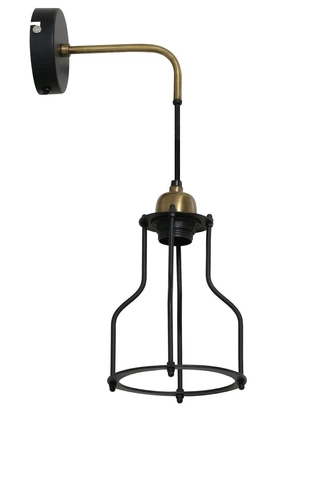 Nástěnné svítidlo Marcia industriální černé s antickou bronzí do obýváku a ložnice 50 cm Light&Living