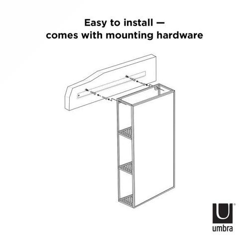 Závěsná koupelnová skříňka s černým zrcadlem Cubiko moderní Umbra 62x30 cm