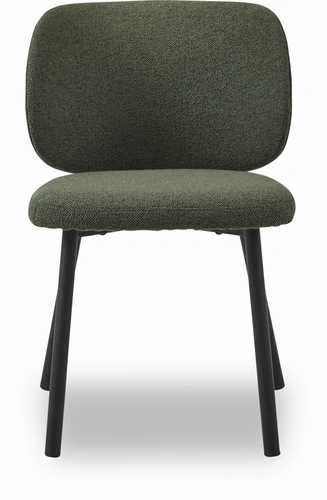 Čalouněná zelená jídelní židle boucle do jídelny a obývacího pokoje Naws moderní na černých nohách