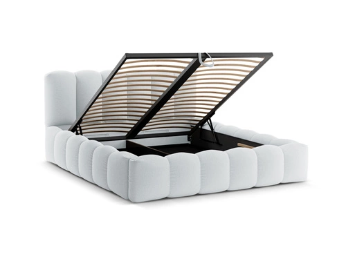 Čalouněná postel Lupine 200x200 šedá s úložným prostorem do ložnice moderní glamour