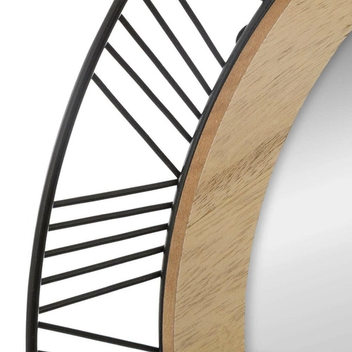 Kulaté zrcadlo do obýváku Atmosphera Joe moderní v dřevěném a kovovém rámu 45 cm