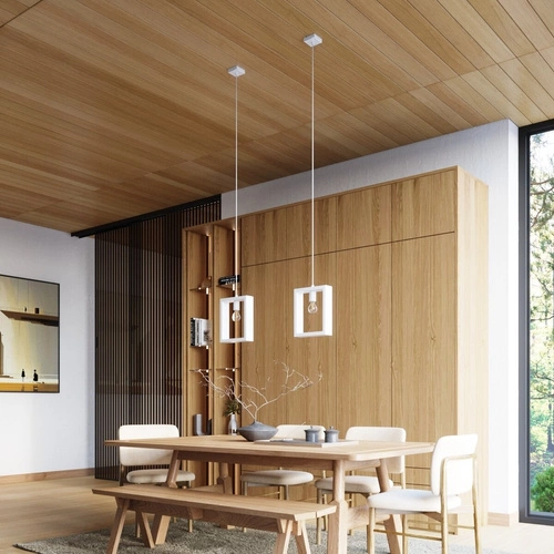 Závěsné svítidlo ARIES bílé skandinávský styl do obýváku a jídelny s nastavitelnou výškou