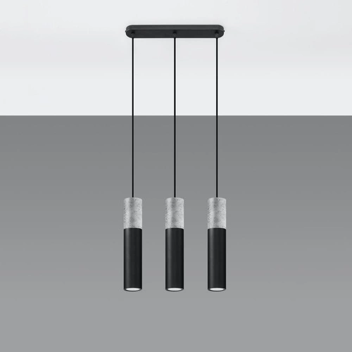 Závěsné svítidlo Borgio 3L černé moderní trojité nad stůl do obýváku nebo kuchyně