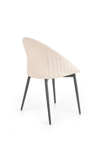 Čalouněná jídelní židle Uta béžová Intesi moderní skandinávský styl s černými nohami