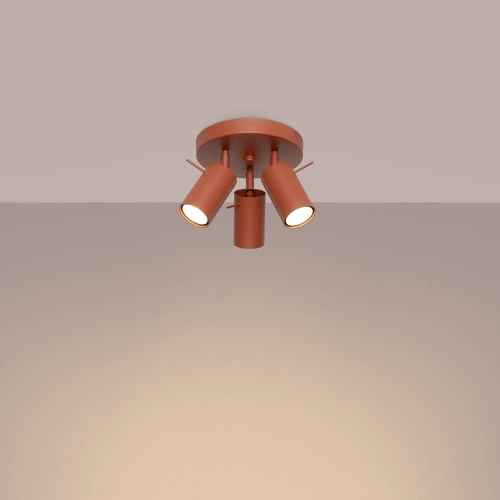 Stropní svítidlo RING 3P moderní červené s nastavitelným stínidlem do obýváku a ložnice