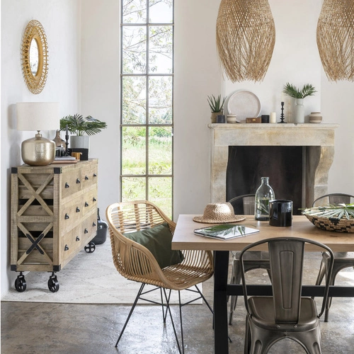 Rustikální dřevěná komoda Silas mango 150 cm se zásuvkami do obýváku Atmosphera