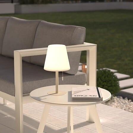 LED noční lampička Zack bílá Atmosphera moderní voděodolná do ložnice a na zahradu