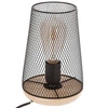 Síťová lampa Zely černý kov/dřevo
