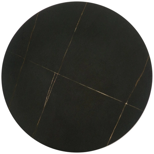 Konferenční stolek Drayden kulatý černý mramor moderní kovový do obýváku 40 cm