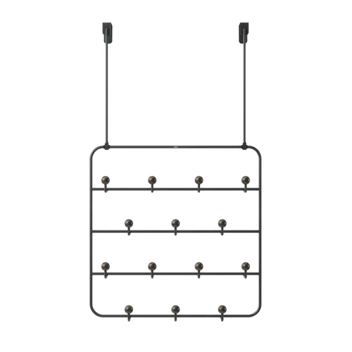 Nástěnný věšák Estique Multi Umbra černý ořech 14 háčků do předsíně loftový