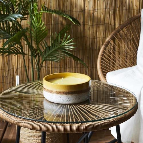 Intesi vonná svíčka v keramice citronová tráva moderní dekorativní do obýváku 16,5 cm