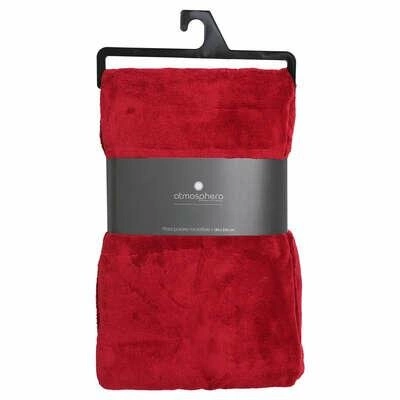 Atmosphera měkká hřejivá mikroflísová deka červená 180x230 cm na pohovku nebo postel