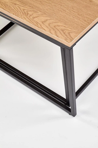 Sada 2v1 loftových konferenčních stolků Moxford dub zlatý a černý do obýváku