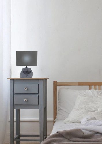 Noční lampička Animi moderní betonová se šedým stínidlem CANDELLUX LIGHTING
