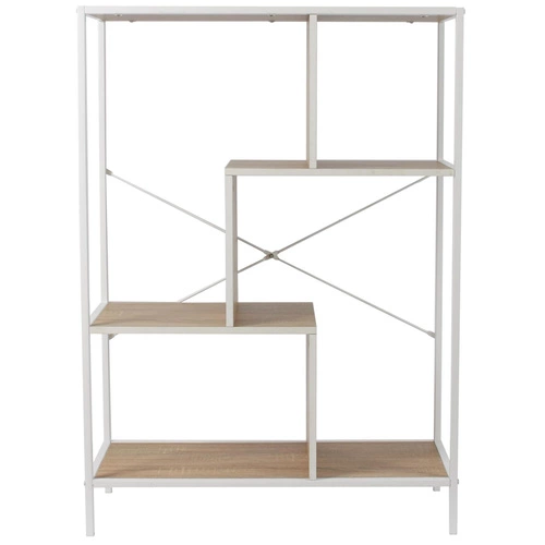 Bílá kovová knihovna do obýváku Rack M moderní loft 80 cm Intesi