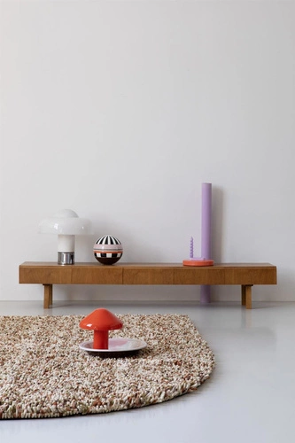 Moderní vlněný shaggy koberec do obýváku Shaggy Rocks 250x350 cm oranžovo-zelený