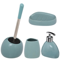 Sada koupelnových doplňků Colors modrá keramická s mýdlenkou do koupelny