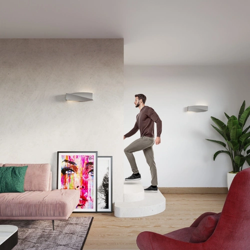 Moderní nástěnné svítidlo Sigma Sollux šedé do obýváku a ložnice keramika sklo 42 cm