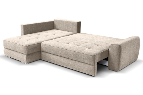 Rohová rozkládací pohovka Rabis béžová moderní do obýváku s úložným prostorem Intesi