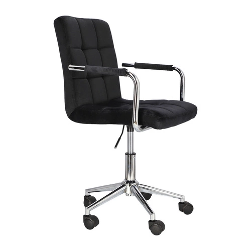 Ergonomická kancelářská židle Cosmo Arm černý samet moderní s područkami otočná
