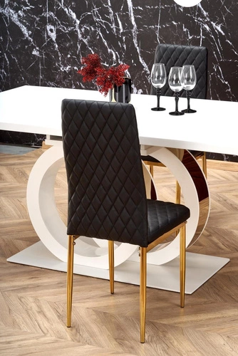Rozkládací jídelní stůl Change bílý zlatý moderní glamour 160 cm