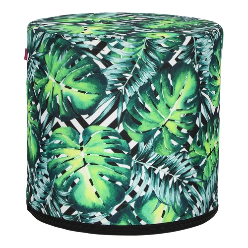 Zahradní voděodolný kulatý puf Hipno Monstera Intesi na balkon i terasu 40 cm