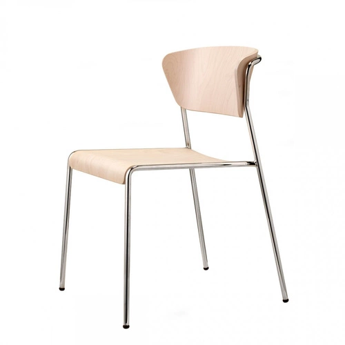 Jídelní dřevěná židle Lisa SCAB Design bělený buk chrom moderní s opěradlem