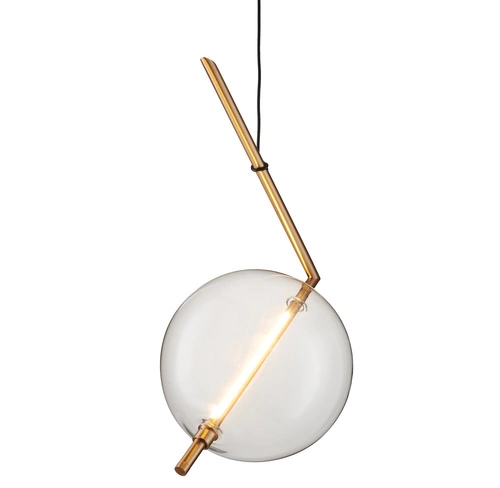 Závěsné LED svítidlo AMORE zlatá koule 24 cm moderní do obýváku a jídelny