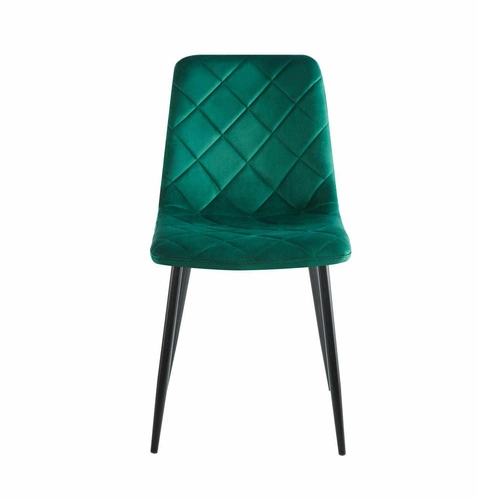 Jídelní židle Solito Intesi zelená sametová čalouněná moderní s černými nohami